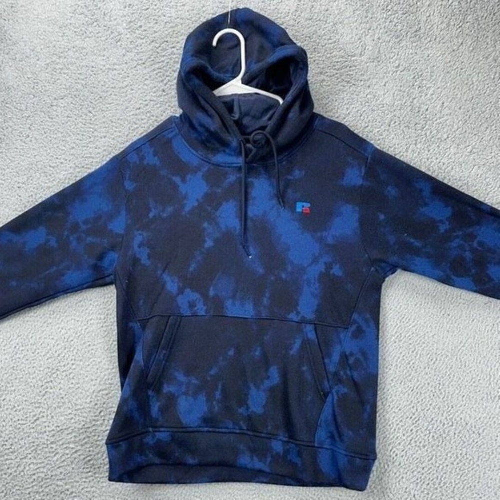 Russell Athletic Hoodie Sweatshirt Mens Small Blue Tie Dye Regular Sweater‎ NEW